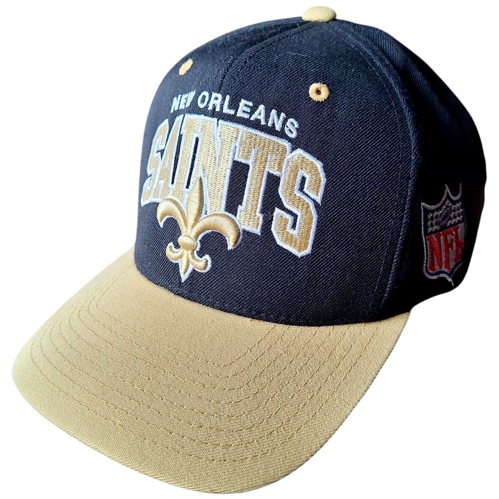 Mitchell & Ness NFL New Orleans Saints snapback hat black/gold embroidered cap
